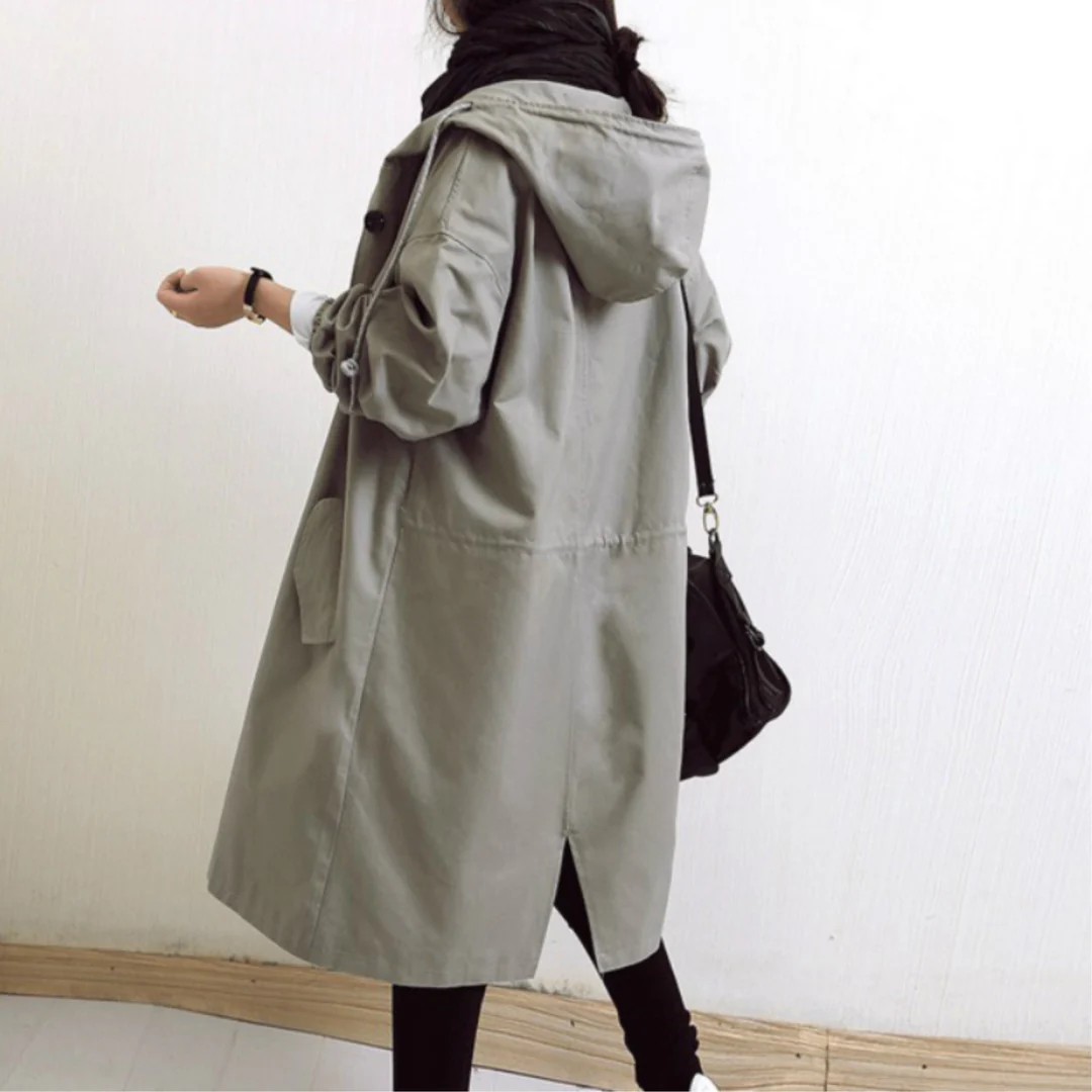 Lange trenchcoat voor dames casual